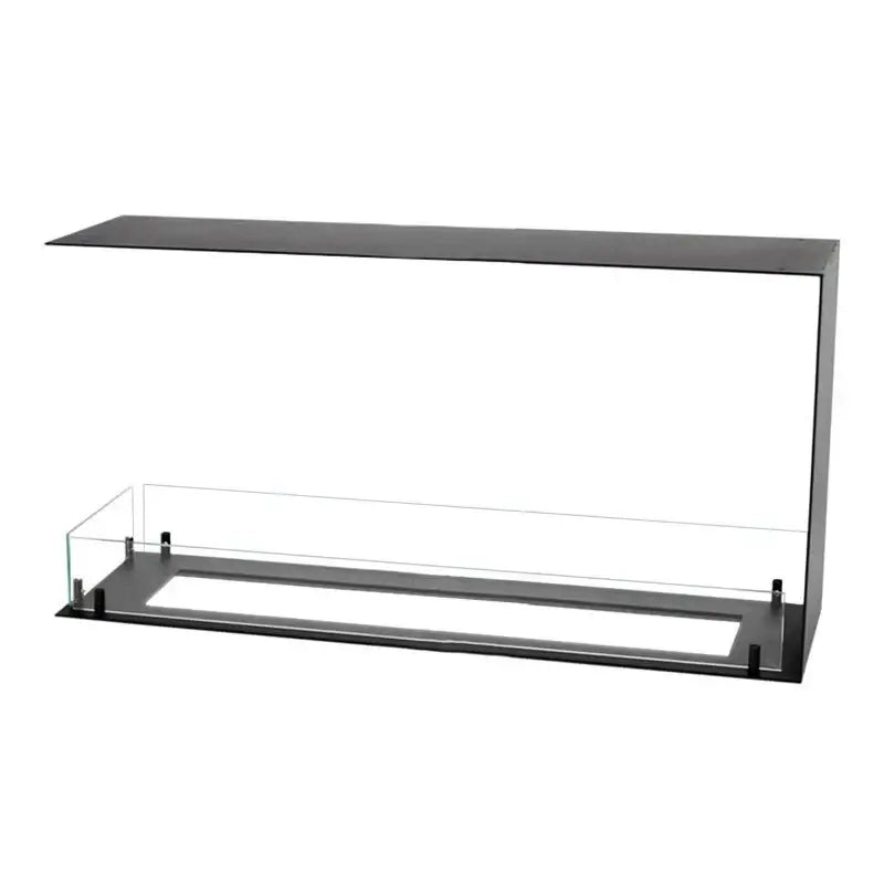 Bioethanol fireplace insert design showcasing a sleek glass and steel structure for modern interiors.
