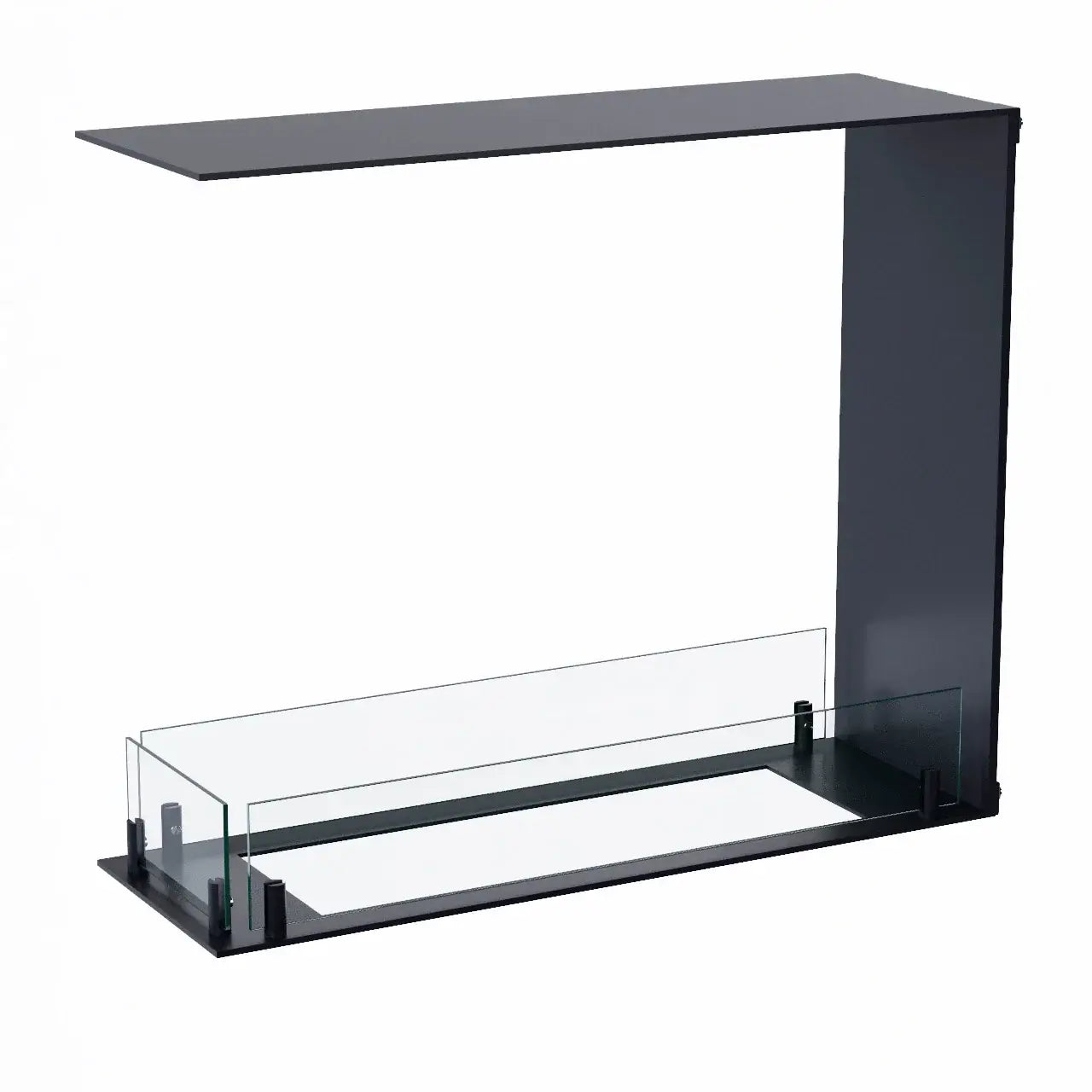 Sleek Fireplace Foco Room Divider 600 Slim bioethanol fireplace with glass insert for modern interiors.