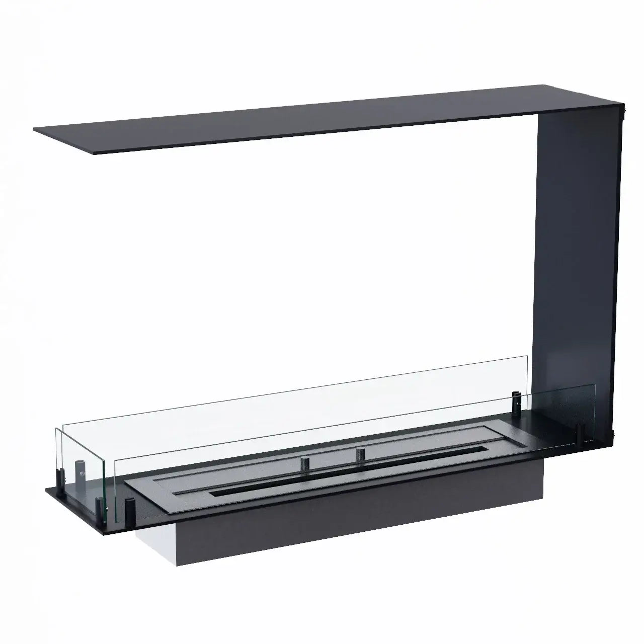 Stylish Foco Room Divider 800 Slim bioethanol fireplace with three-sided flame view for modern interiors.
