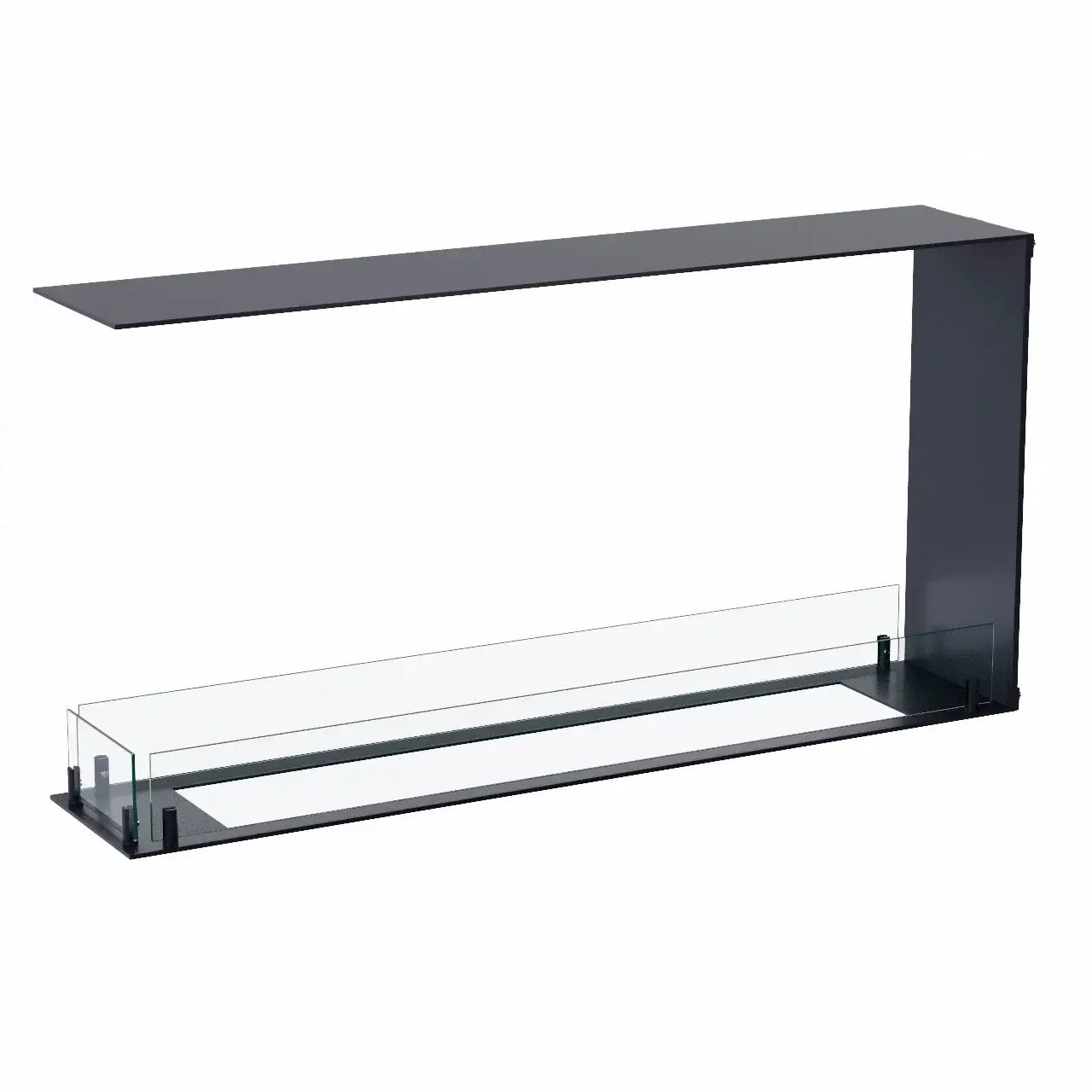Sleek Foco Room Divider 1000 Slim bioethanol fireplace insert with clear glass and durable frame for modern aesthetics.
