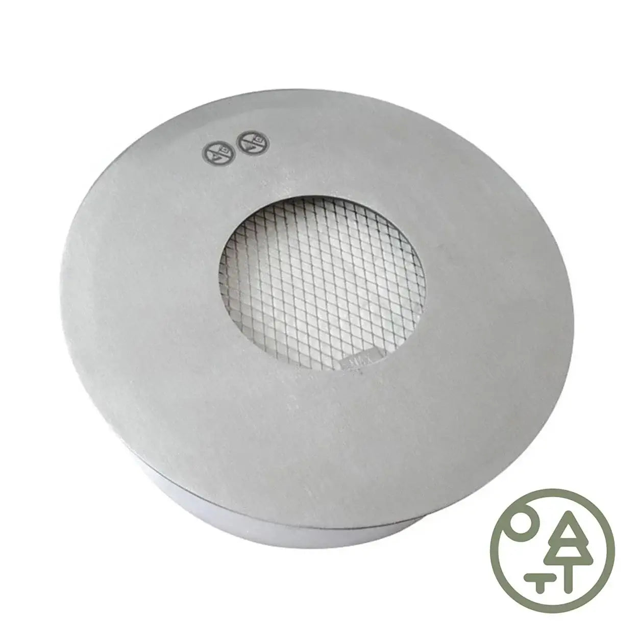 Stainless steel round mesh cover for bioethanol burner, designed for safety and functionality in outdoor settings.