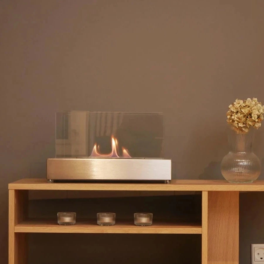 Lambeth Tabletop Bioethanol Fireplace - Steel