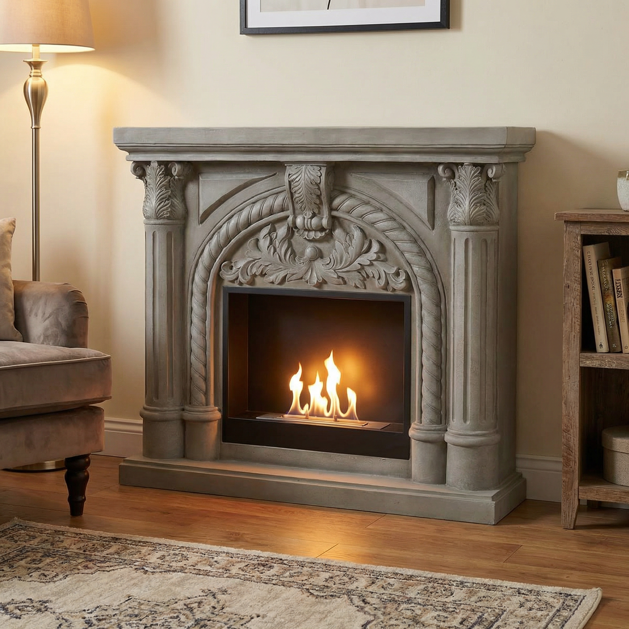 Embla Freestanding Bioethanol Fireplace
