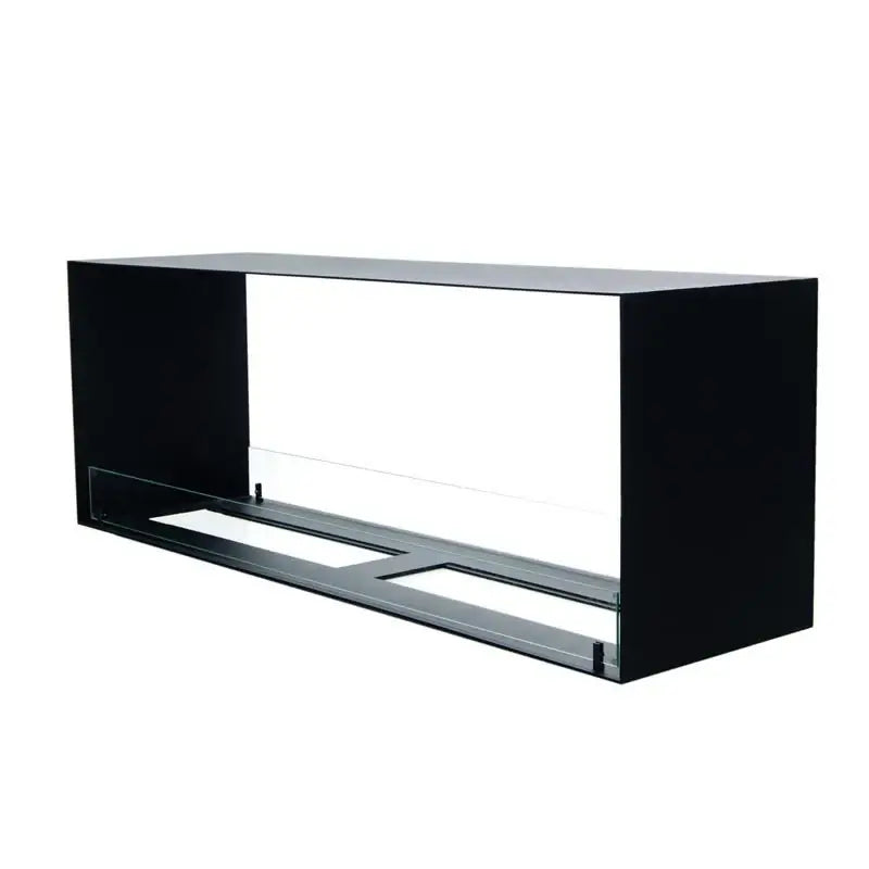 Modern Foco Two 1400 Double bioethanol fireplace insert designed for partition walls, showcasing two-sided flame view.