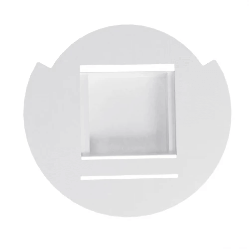 Mounting plate for Cocoon Fires burner in white, designed for a flat surface around bioethanol fireplaces.