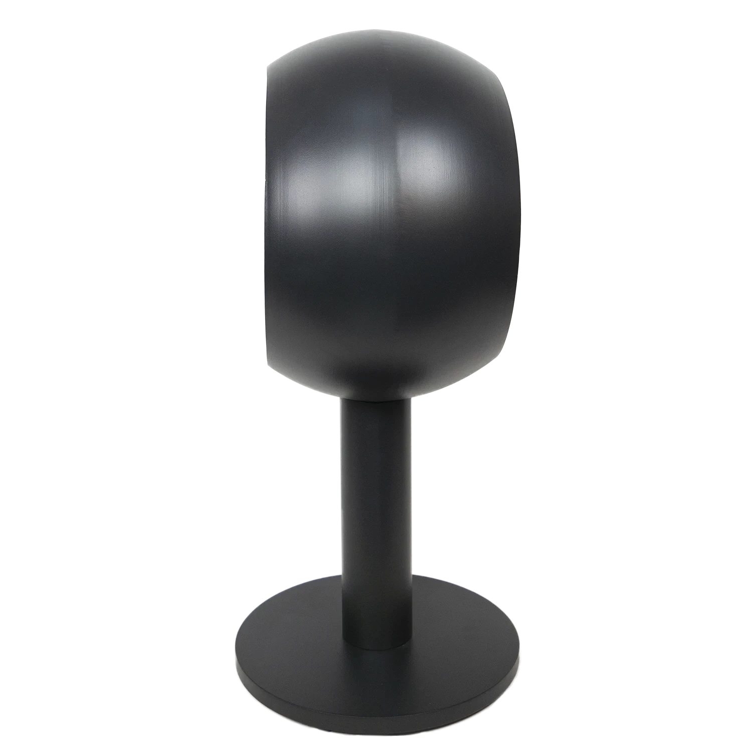 Edmonton 2-sided freestanding bio fireplace in sleek black finish, showcasing dual flames from a round design.