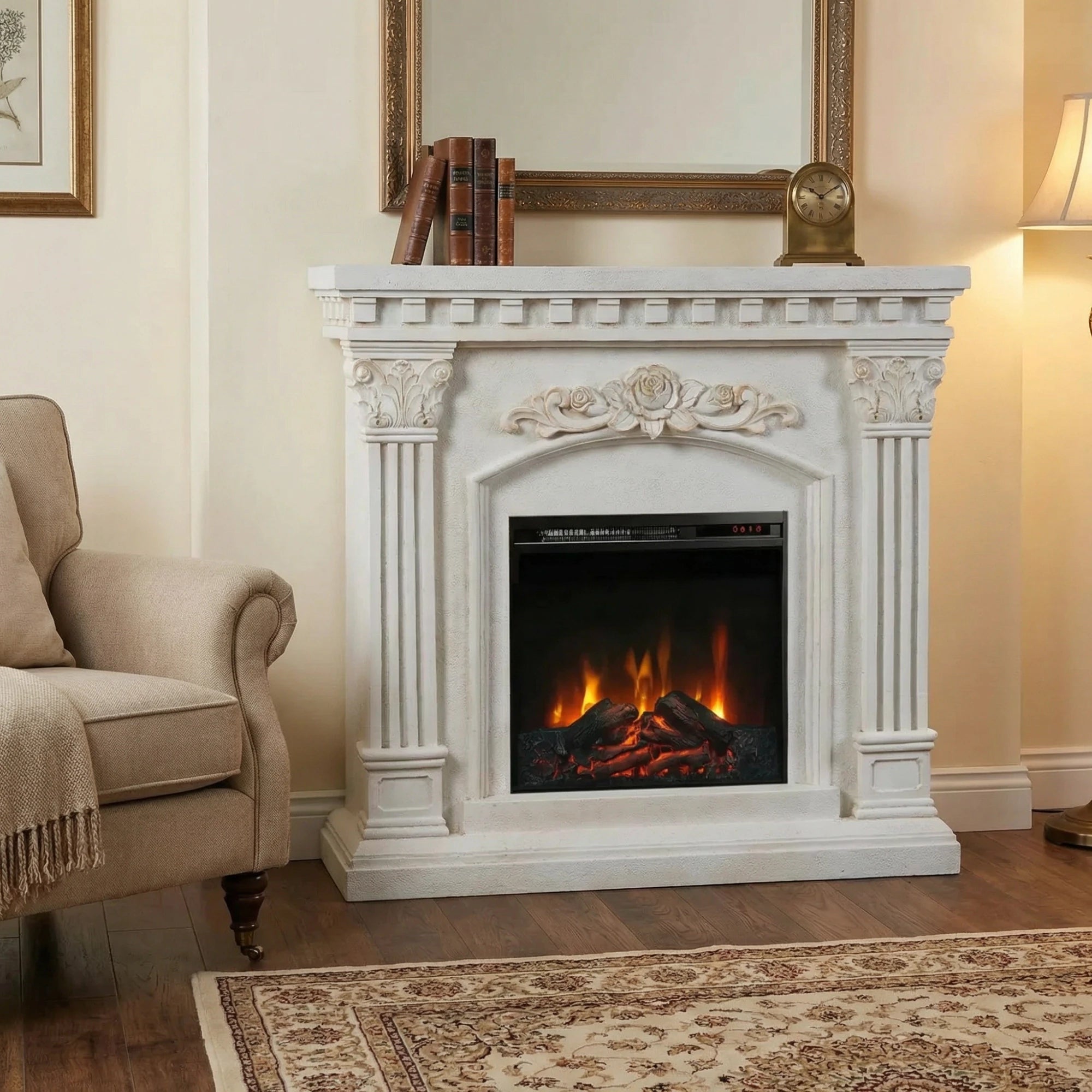 Freyr Electric Fireplace – with Eldur 18" Insert