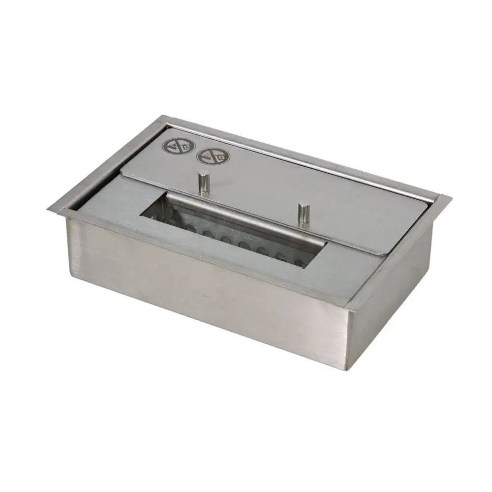 Stainless steel 1 litre bioethanol burner for indoor use, suitable for DIY fireplaces, dimensions 24 cm.