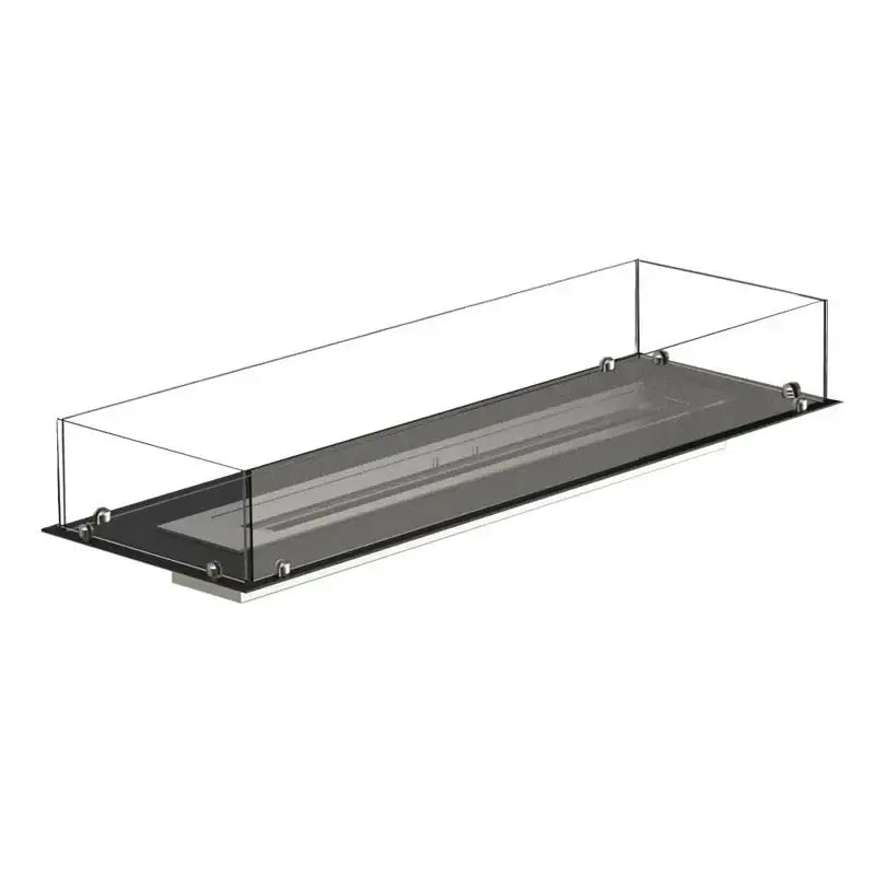 Modern bioethanol fireplace insert made with stainless steel and glass for a stylish, eco-friendly heating solution.