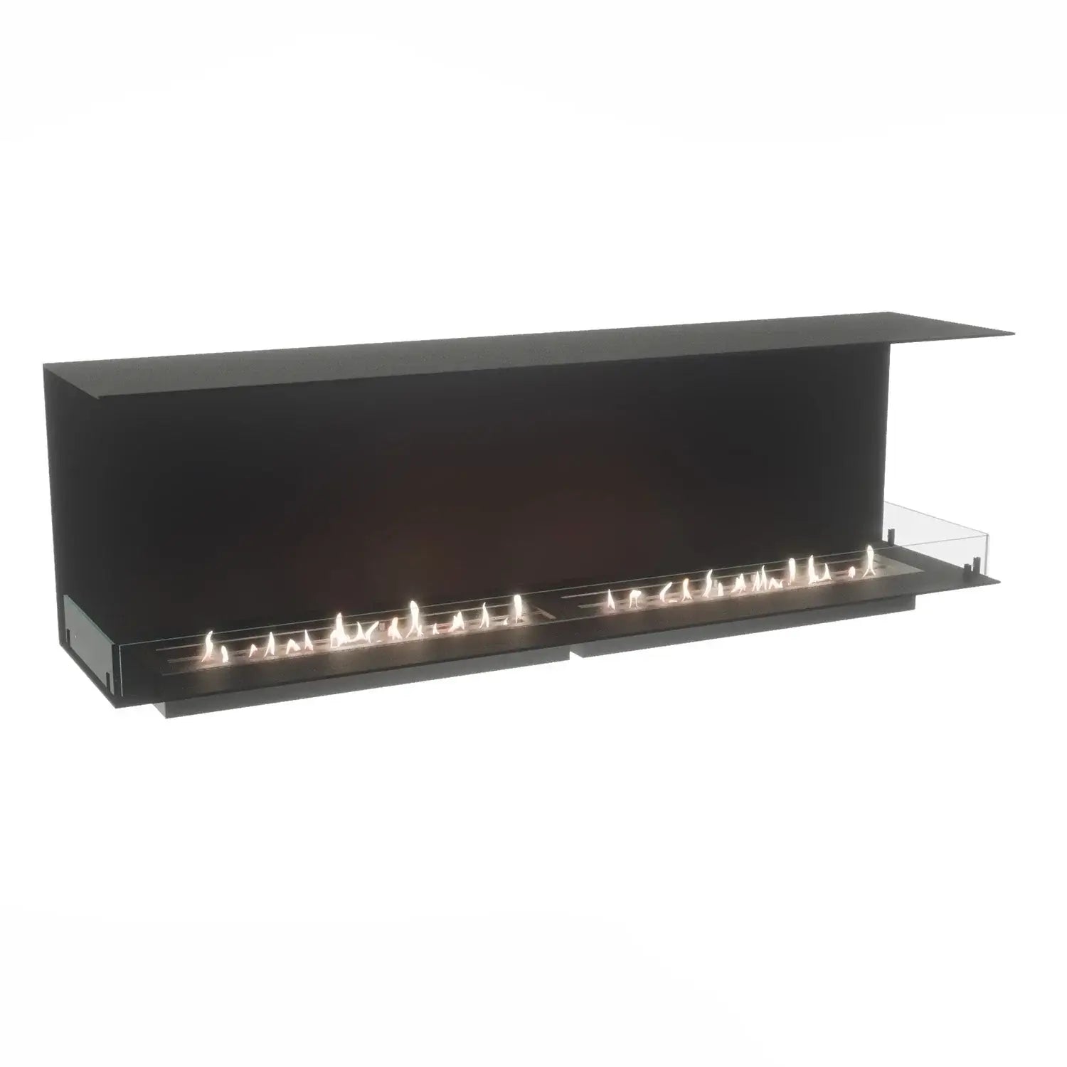 Bioethanol fireplace Foco Three 1800 with sleek design, durable stainless steel, and elegant flames for modern interiors.