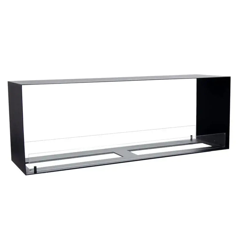 Modern open bioethanol fireplace insert, showcasing sleek design and dual burners for enhanced heat control.