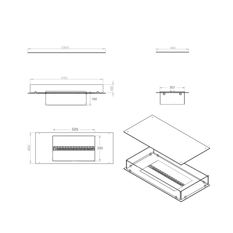 Foco Myst Four 1000 Fireplace Insert with Dimplex Cassette