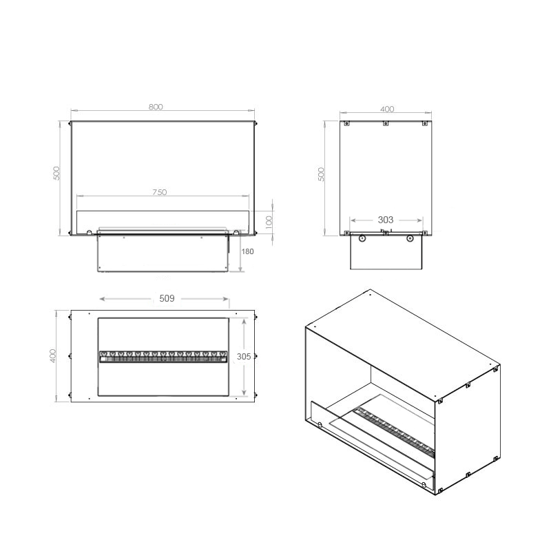 Foco Myst One 800 Fireplace Insert with Dimplex Cassette Water Vapour Fireplaces
