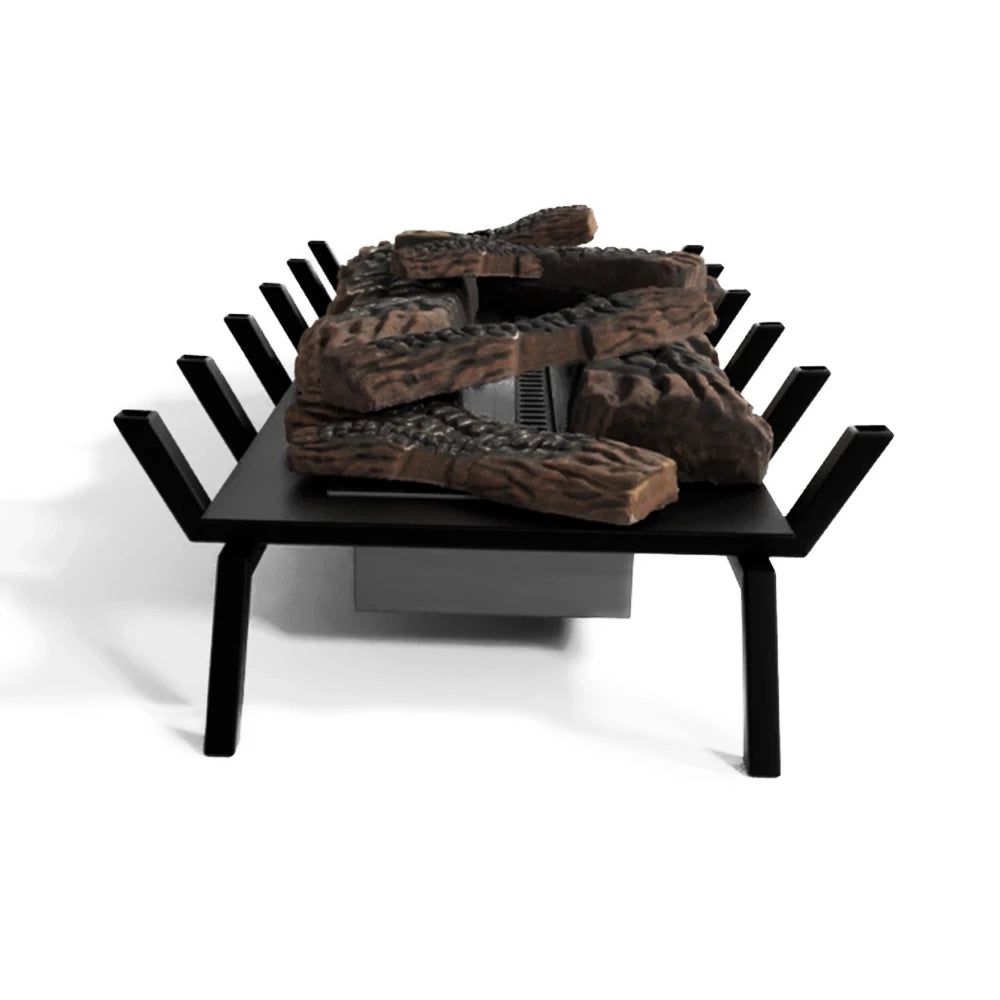 Bioethanol Fire Grate XL with ceramic logs, modern design for transforming traditional fireplaces.