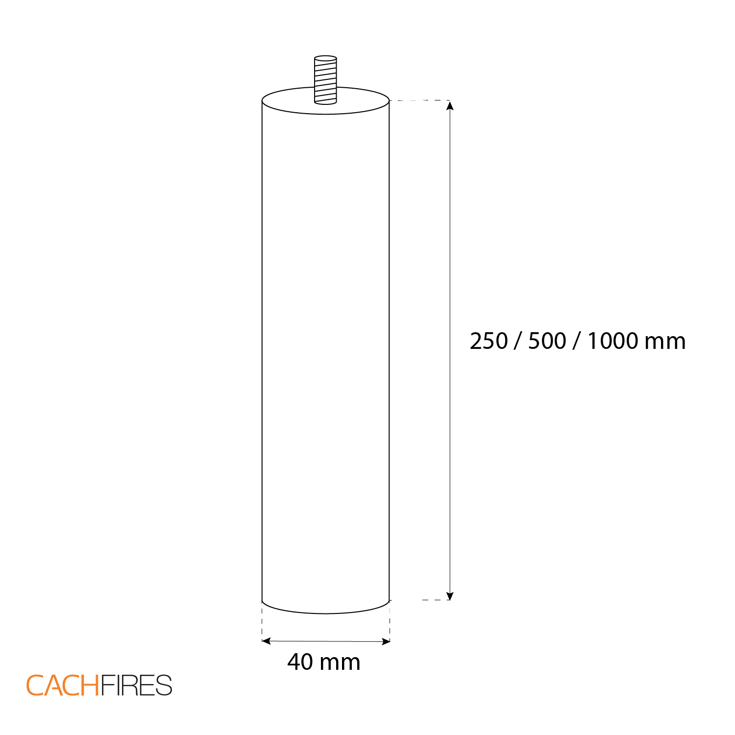 Ottawa/Halifax ceiling pole 50 cm - Black
