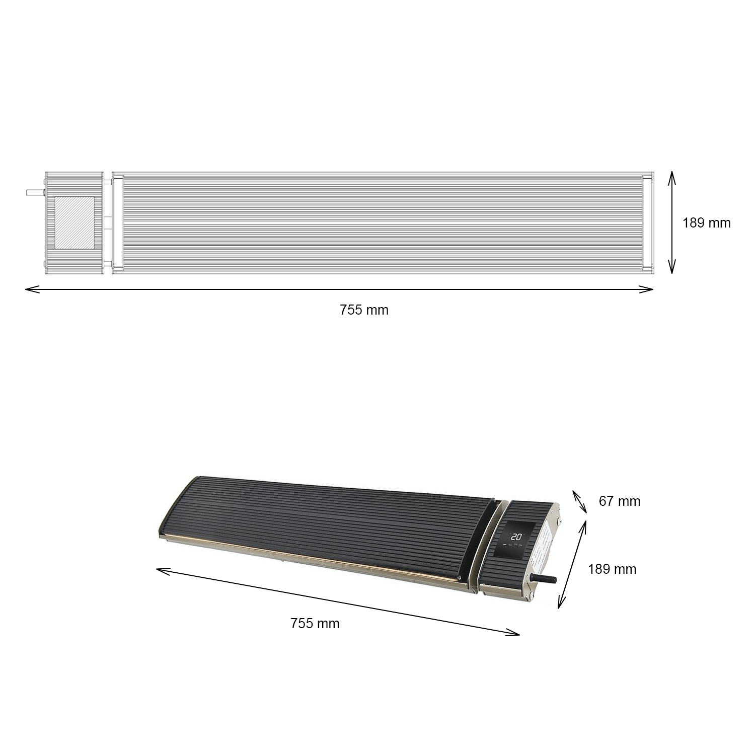Electric Patio Heater Heatbar Pro 1000