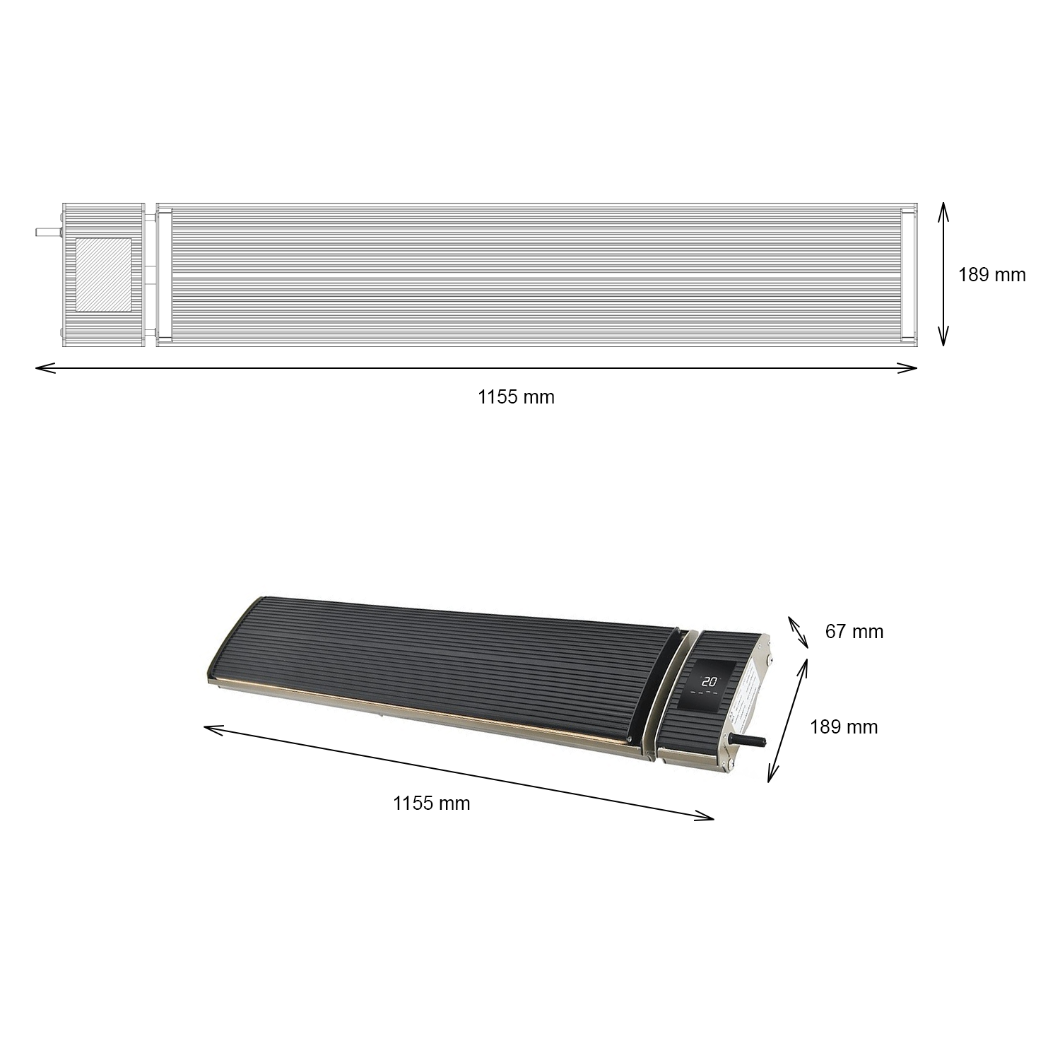 Electric Patio Heater Heatbar Pro 1800