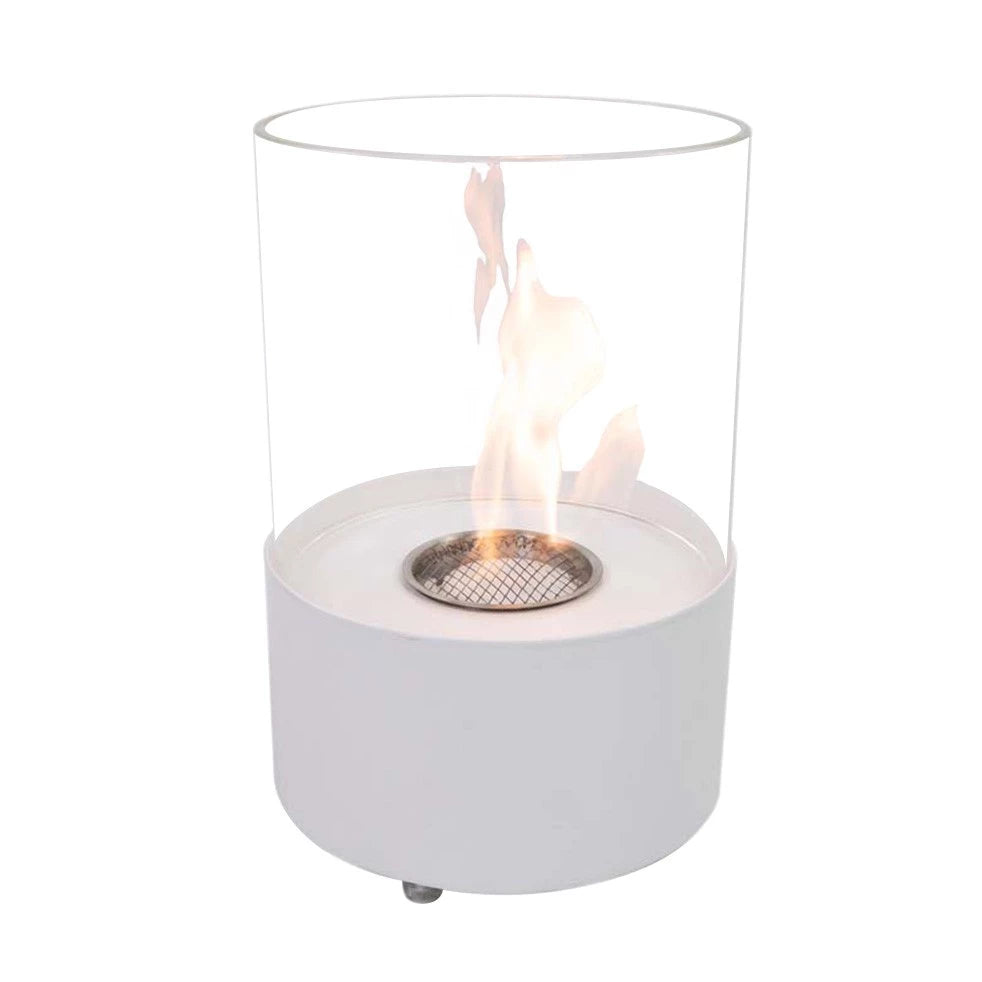 Kennington Round Tabletop Bioethanol Fireplace - White