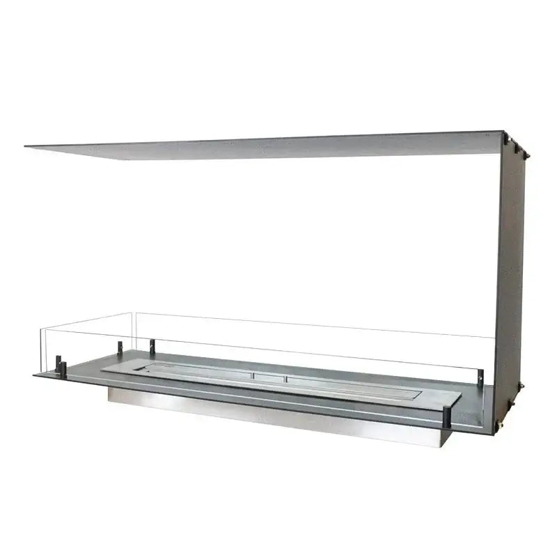 Stylish Fireplace Foco Room Divider 1000 featuring a sleek design and glass protection for a bioethanol fire.