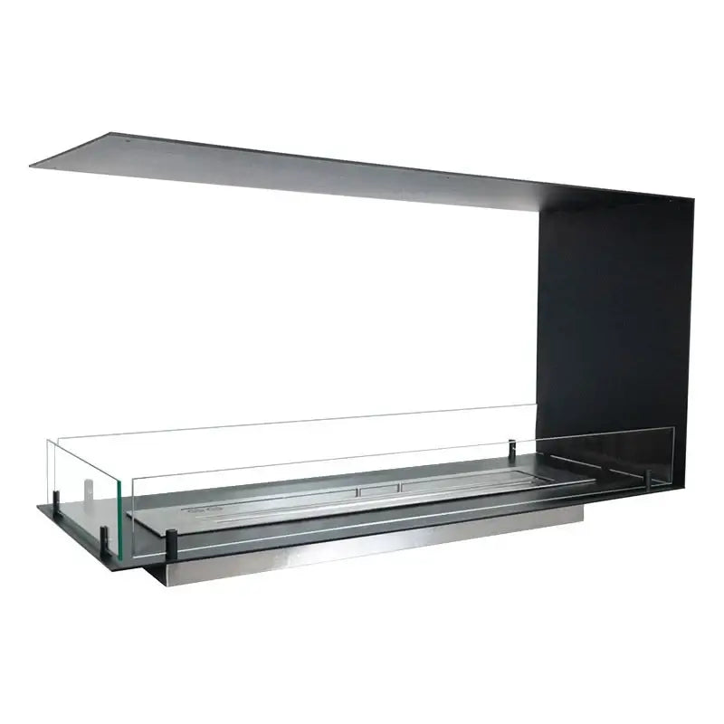 Modern bioethanol fireplace room divider with sleek design and glass elements, perfect for stylish heating.