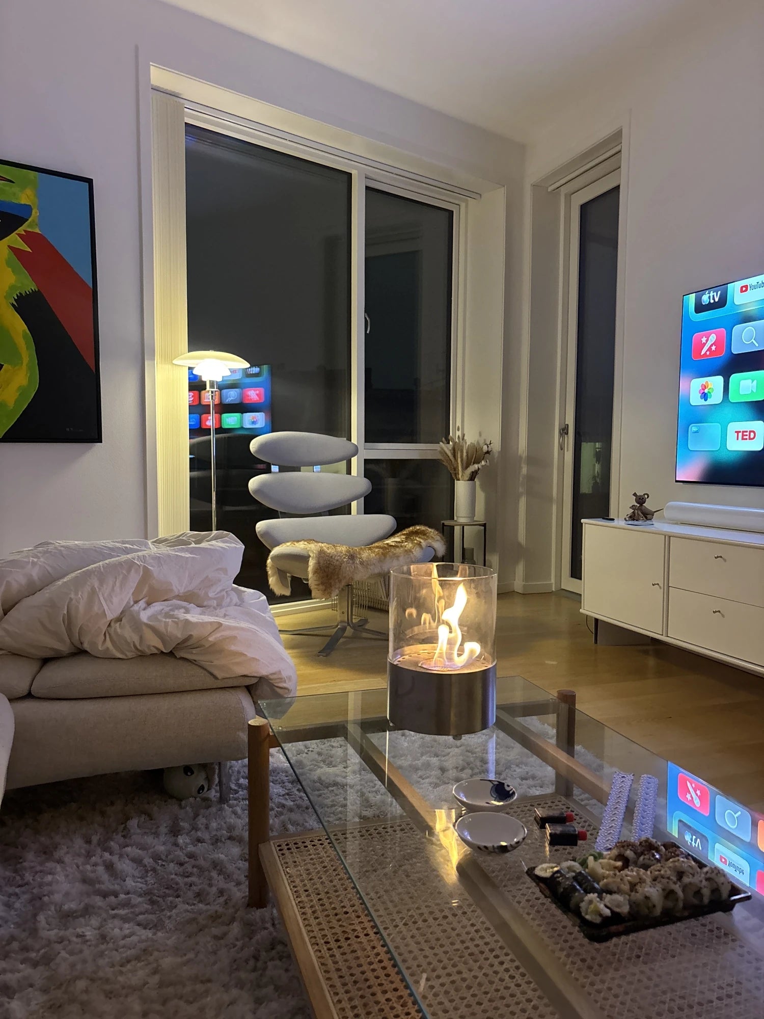 Kennington Round Tabletop Bioethanol Fireplace - Steel