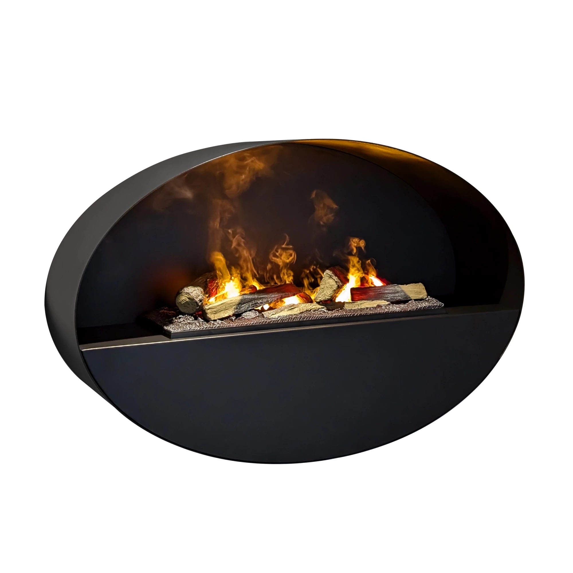 Kjos - Wall-mounted Water Vapour Fireplace in Black