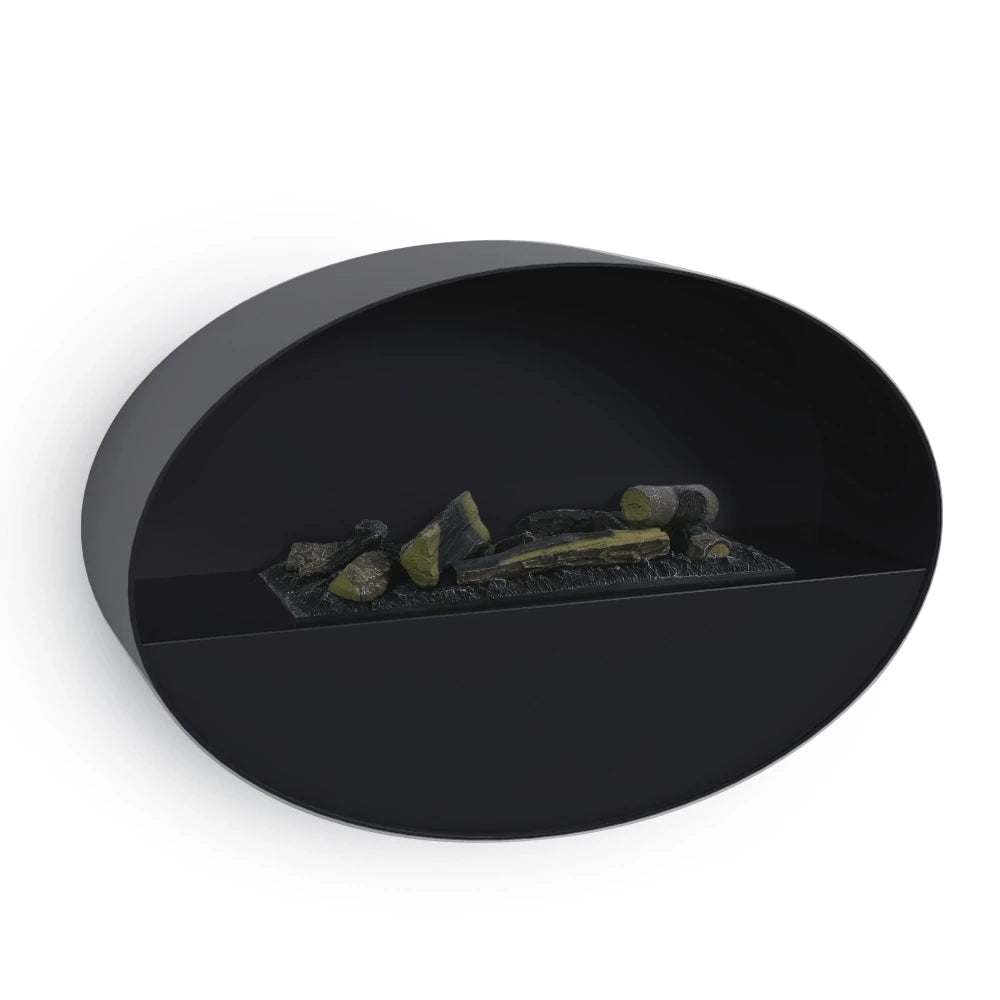 Kjos - Wall-mounted Water Vapour Fireplace in Black