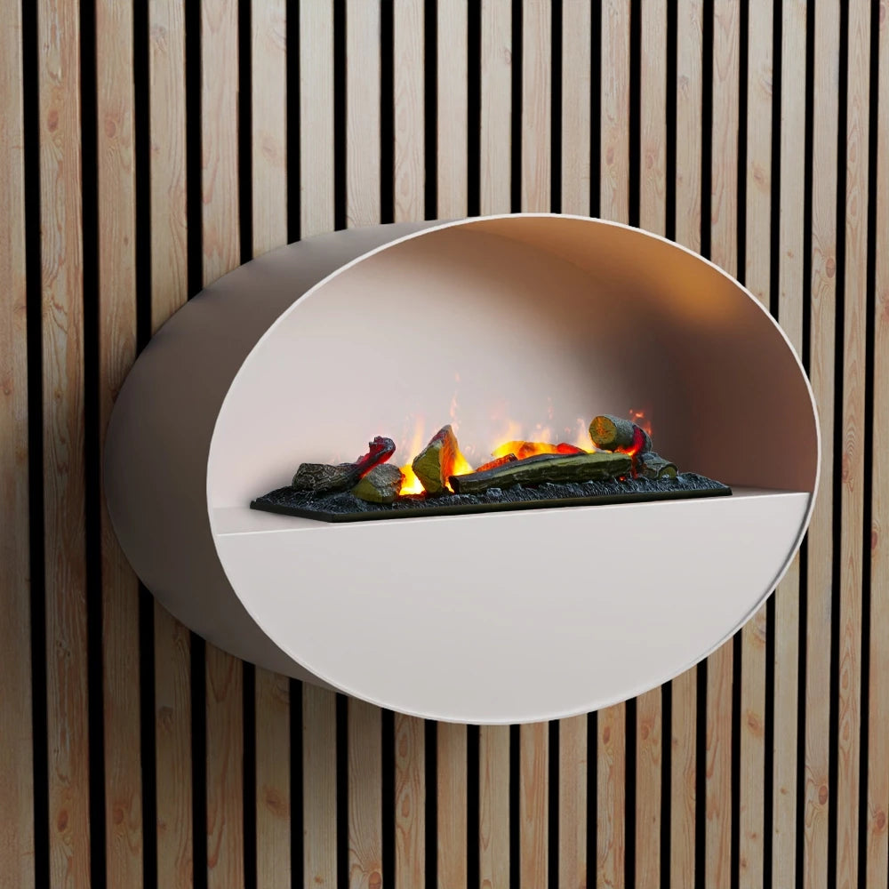 Kjos - Wall-mounted Water Vapour Fireplace in White