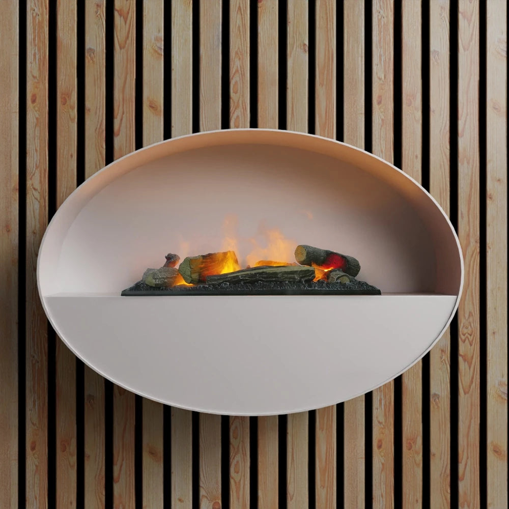 Kjos - Wall-mounted Water Vapour Fireplace in White