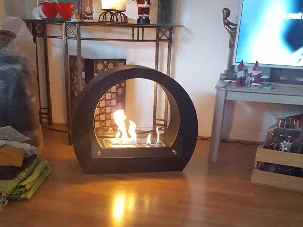 Round Bio Fireplace - Black