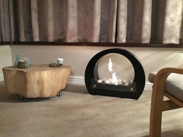 Round Bio Fireplace - Black