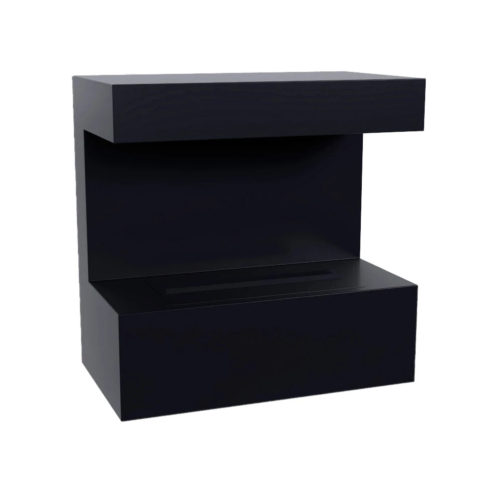 Late - Wall-mounted Water Vapour Fireplace in Black