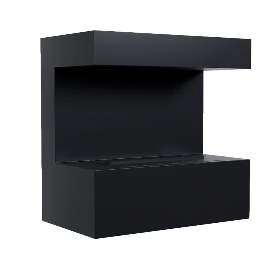 Late - Wall-mounted Water Vapour Fireplace in Black
