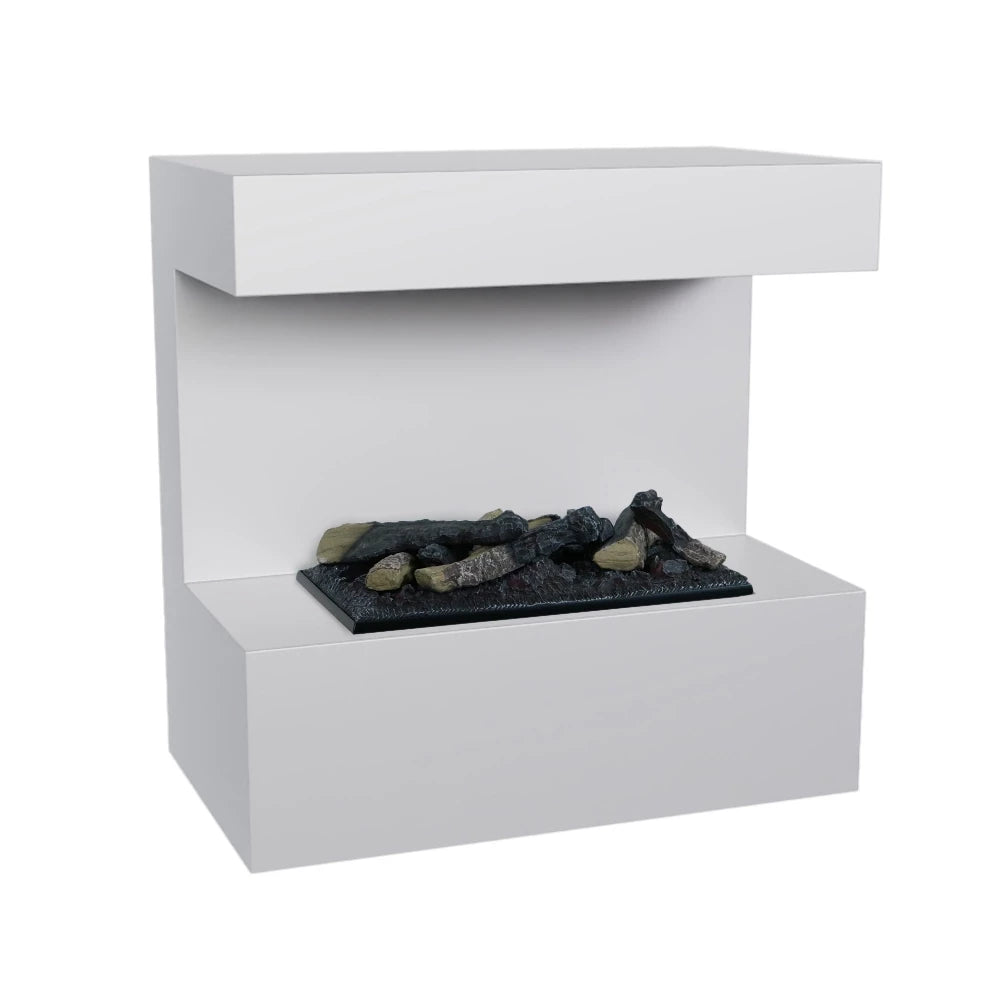 Late - Wall-mounted Water Vapour Fireplace in White