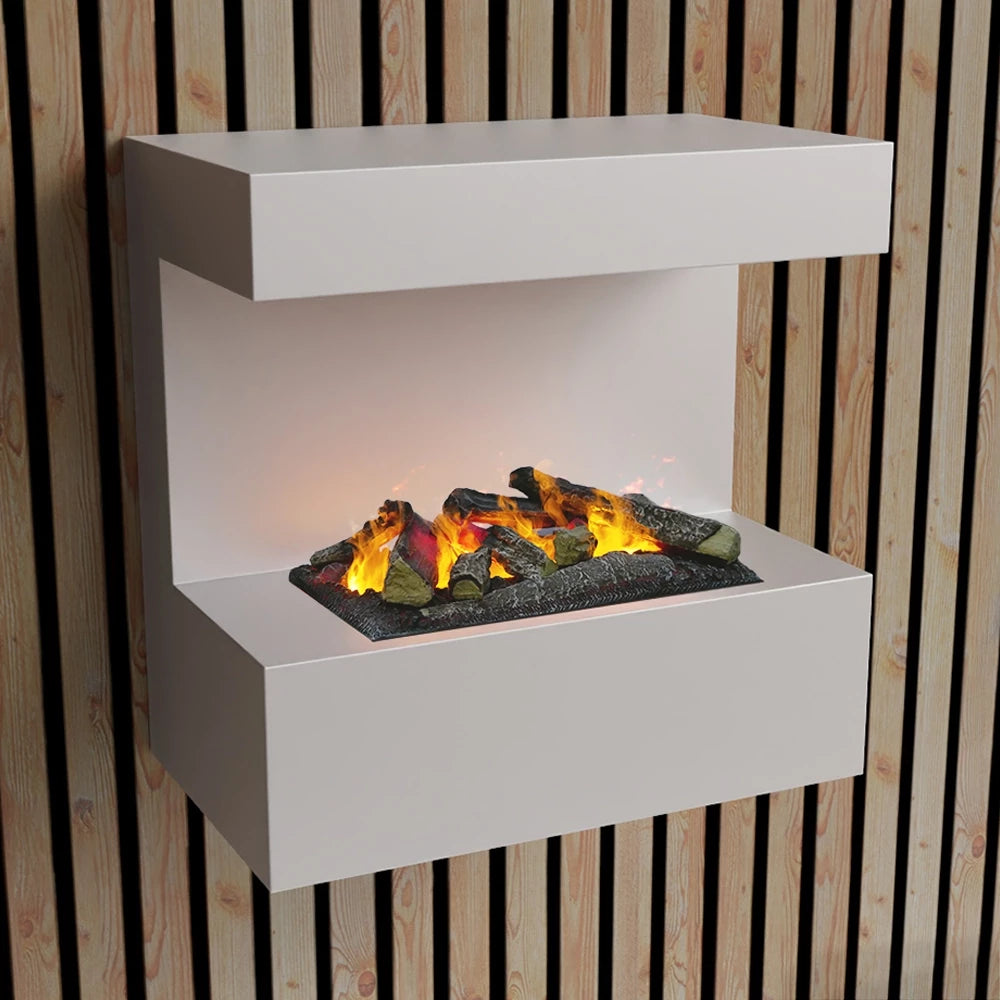 Late - Wall-mounted Water Vapour Fireplace in White