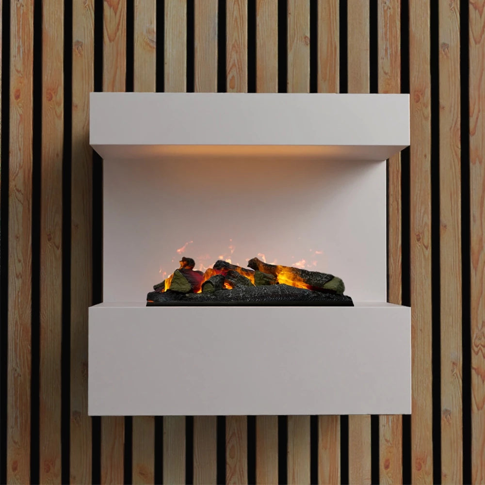 Late - Wall-mounted Water Vapour Fireplace in White