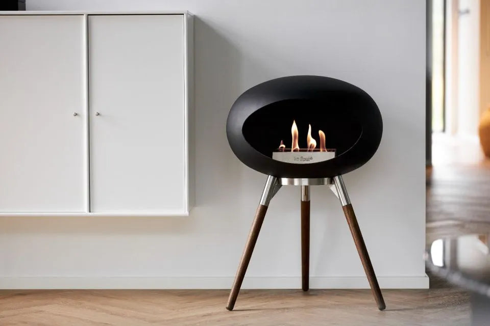 Freestanding Bioethanol Fireplace Le Feu Dome Ground Low - Black