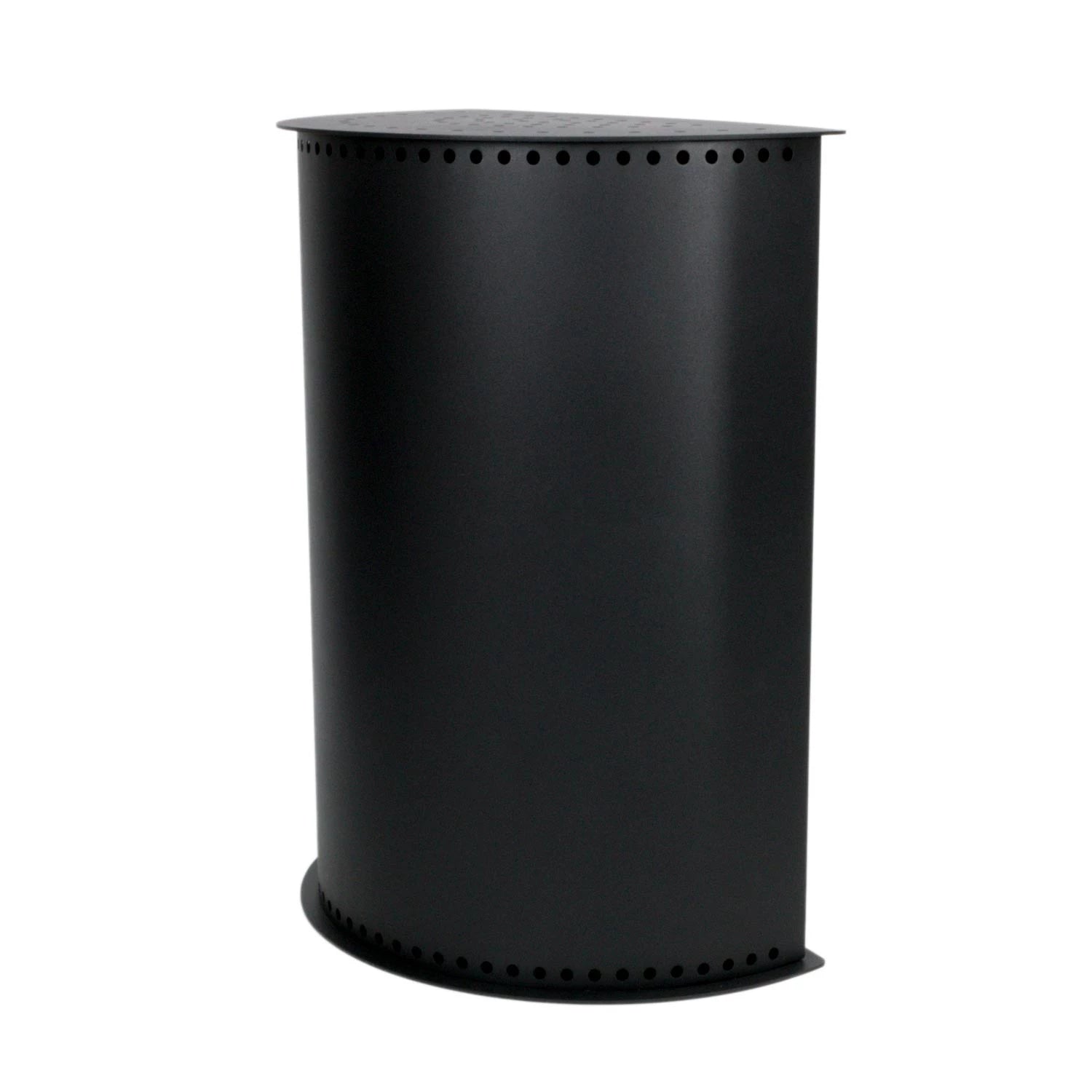 Sleek black freestanding bioethanol fireplace with classic design for indoor ambiance.