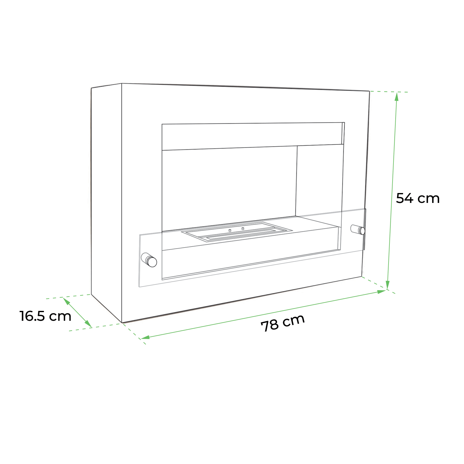 Nebraska White - Wall Mounted Biofireplace