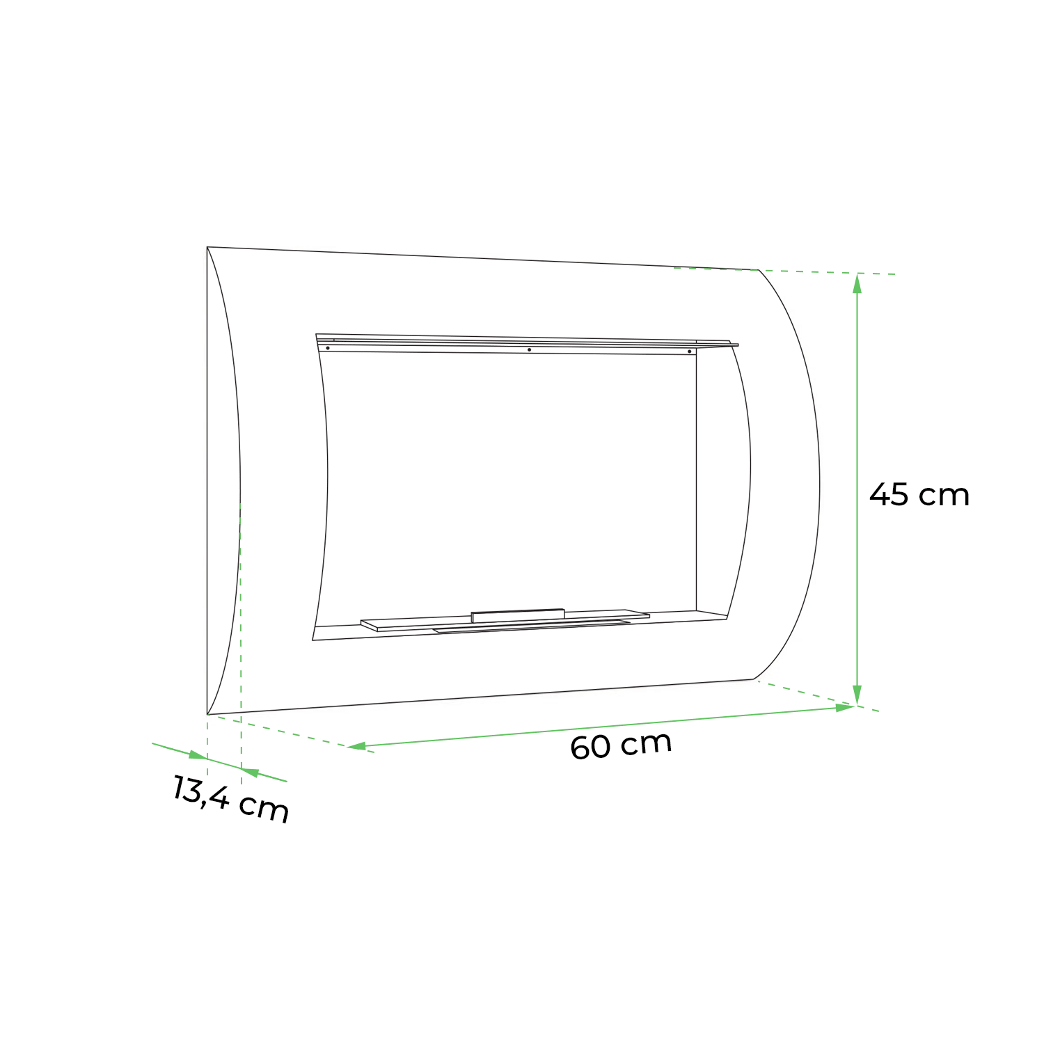 Ocean - Stainless Steel Bio Wall Fireplace