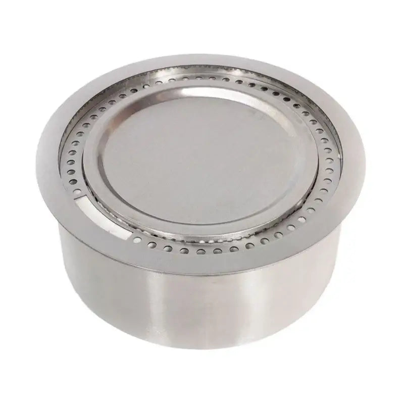 Round Bioethanol Burner with a sleek stainless steel design, perfect for DIY bio fireplaces.