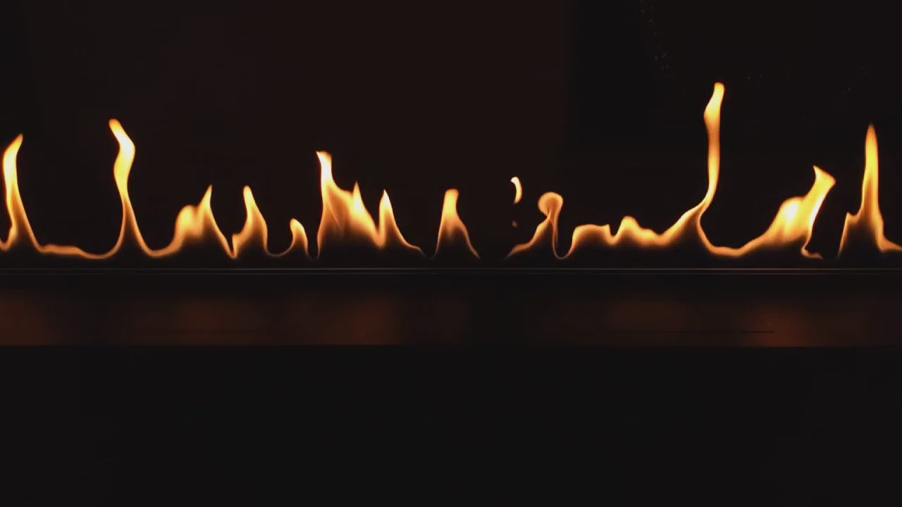 Realistic flames from an automatic bioethanol fireplace, showcasing its warmth and design.