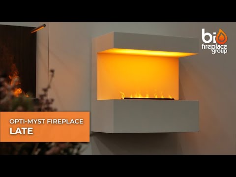 ScandiFlames Late wall-mounted vapor fireplace in white with LED flame effect, creating modern ambiance.