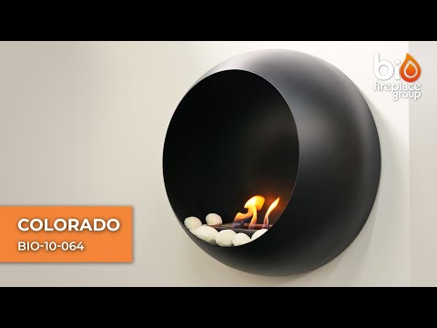 ScandiFlames Colorado Wall Mounted Bioethanol Fireplace with round design and efficient burner.