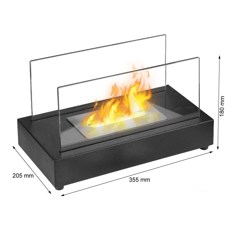 Lambeth Tabletop Bioethanol Fireplace - Black