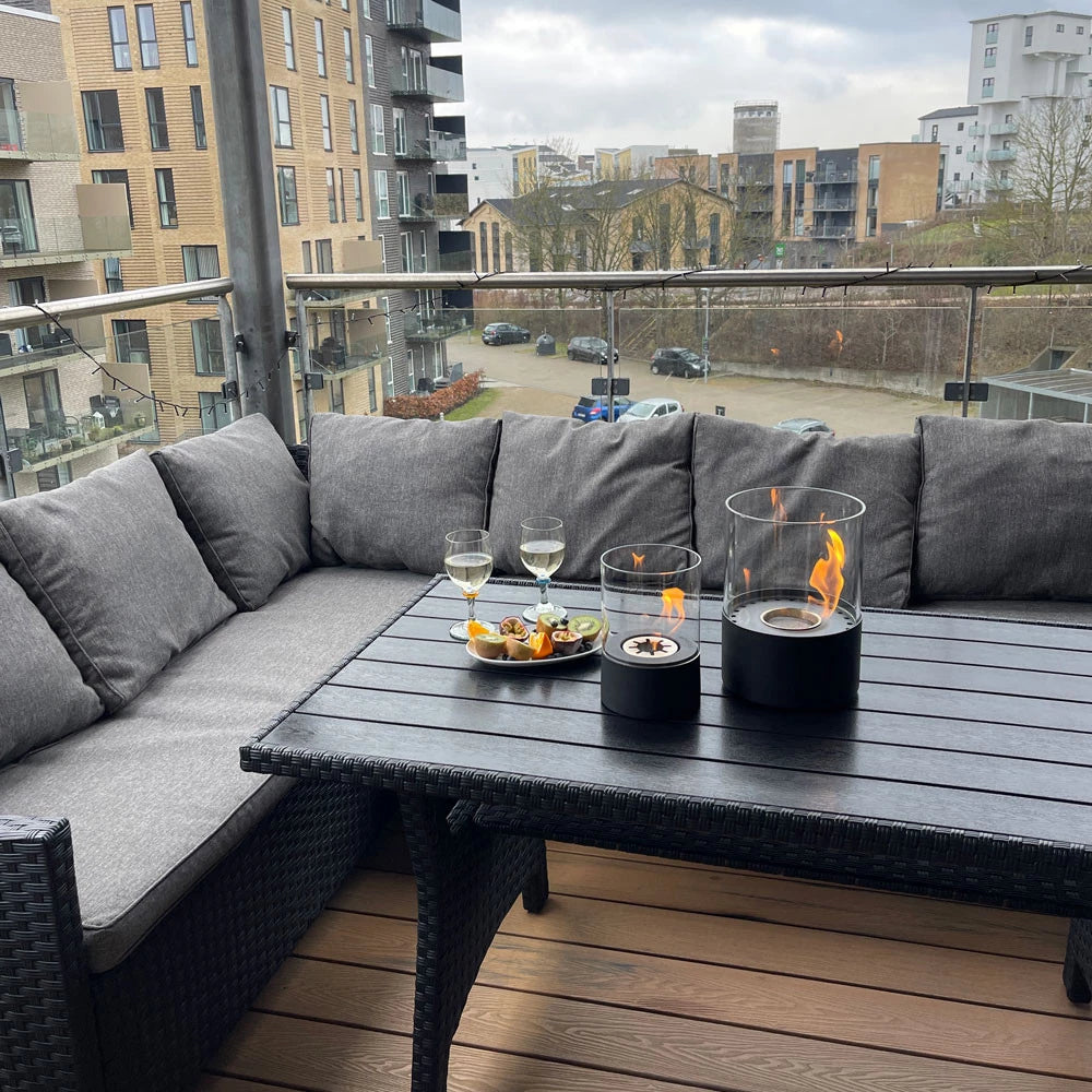 Kennington Round Tabletop Bioethanol Fireplace - Black