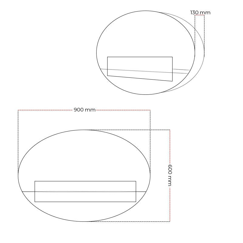 Maryland - Oval Wall Hanging Slim Fireplace