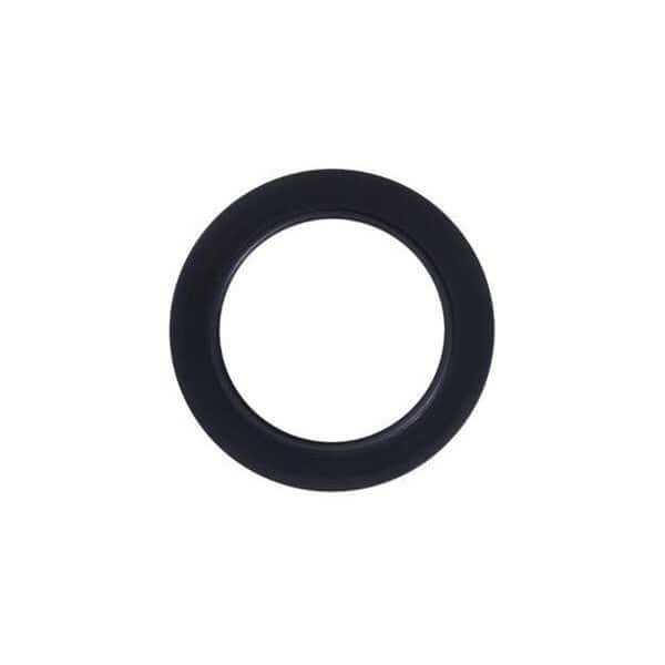 Black rubber gasket for secure sealing in ventilation systems and appliances.