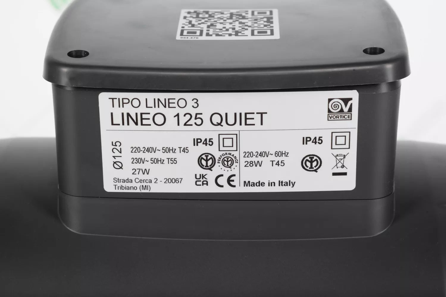 DUCT ACOUSTIC FAN VORTICE LINEO 125 QUIET