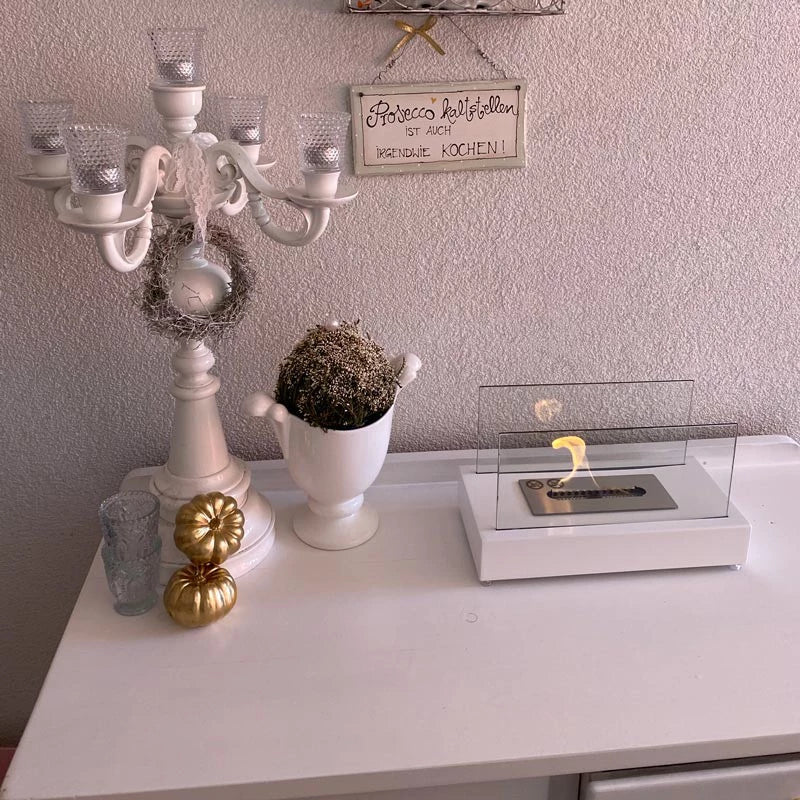Lambeth White - Tabletop Bio Fireplace